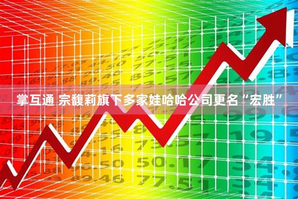 掌互通 宗馥莉旗下多家娃哈哈公司更名“宏胜”